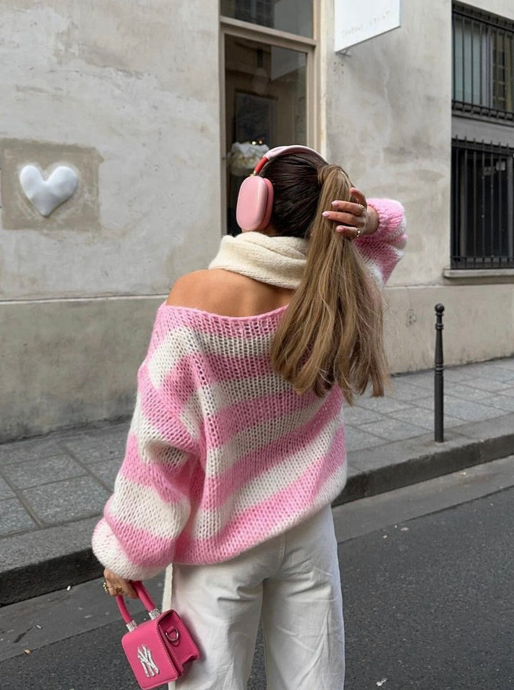 Alina | Pull en tricot rayé décontracté pour femmes