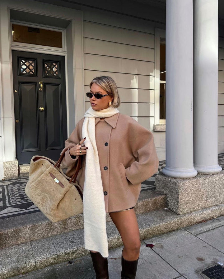 Manteau oversize camel élégant, confortable et polyvalent pour femmes
