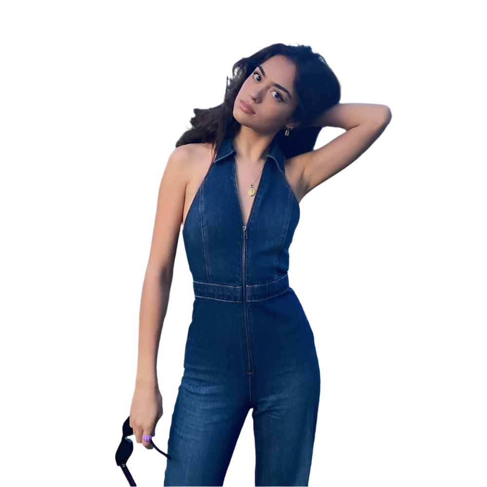 Katelyn - Combinaison en Jean à Décolleté en V