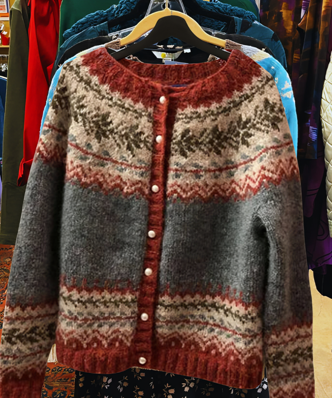 Cardigan pour femmes inspiré du style nordique, confortable et en Fair Isle