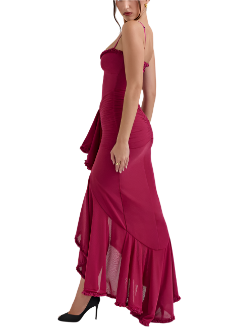 Megan - Robe de soirée longue à fines bretelles
