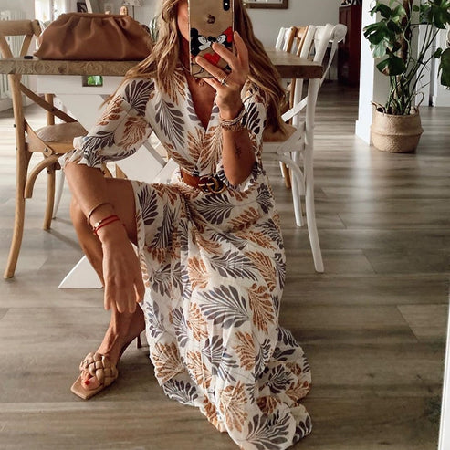 Madison | Robe maxi fluide et élégante avec motif floral pour femmes