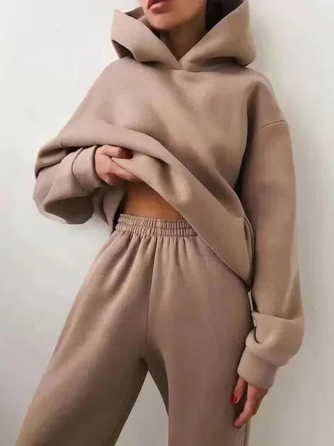 Ensemble indigo en sweat à capuche et pantalon de jogging pour femmes
