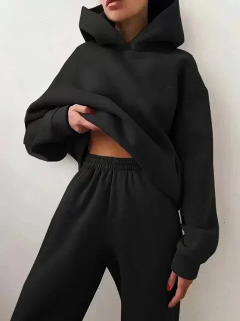 Ensemble indigo en sweat à capuche et pantalon de jogging pour femmes