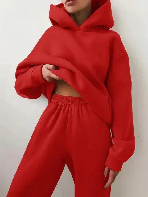 Ensemble indigo composé d'un sweat à capuche et d'un pantalon de jogging pour femmes
