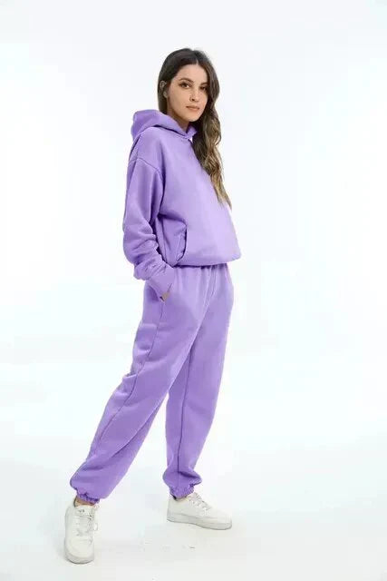 Ensemble indigo en sweat à capuche et pantalon de jogging pour femmes