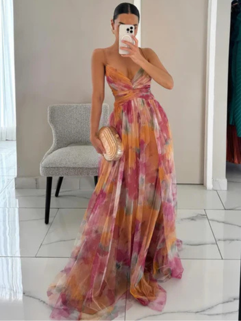 ROBE MAXI CÉLESTE AU COUCHER DU SOLEIL