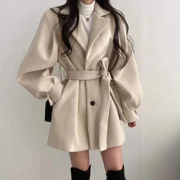 Judith – manteau court avec ceinture