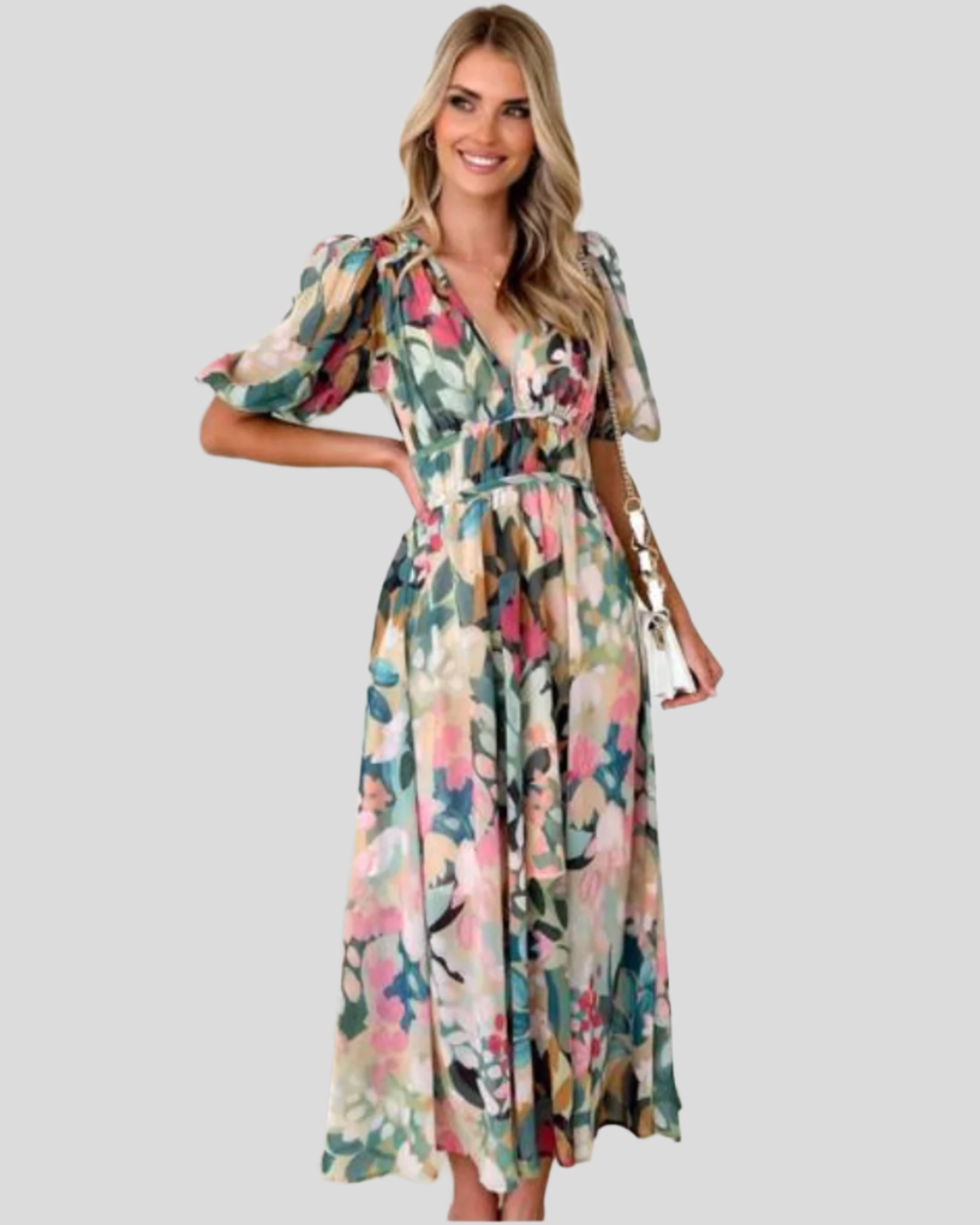 Juliette – Robe midi à motif floral pour un style quotidien intemporel