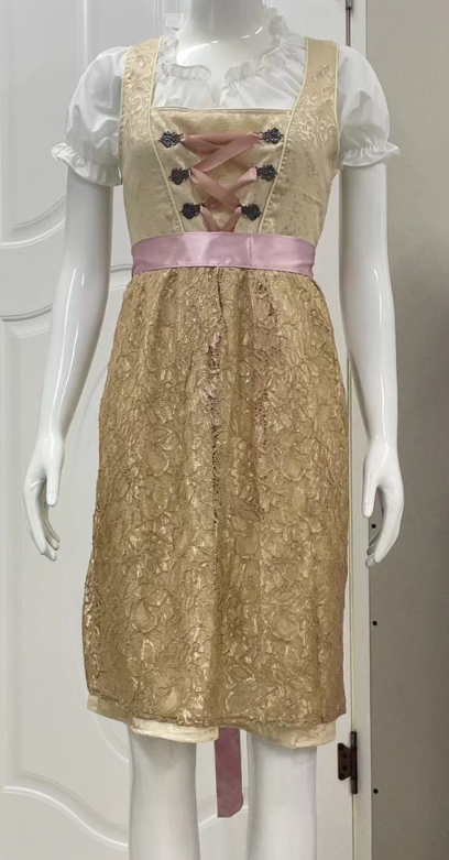 Robe Dirndl Midi Traditionnelle pour Femmes Oktoberfest