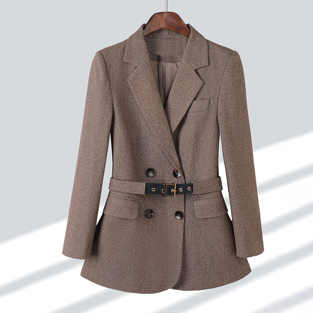 Blazer élégant, doux et sur mesure avec ceinture pour femmes
