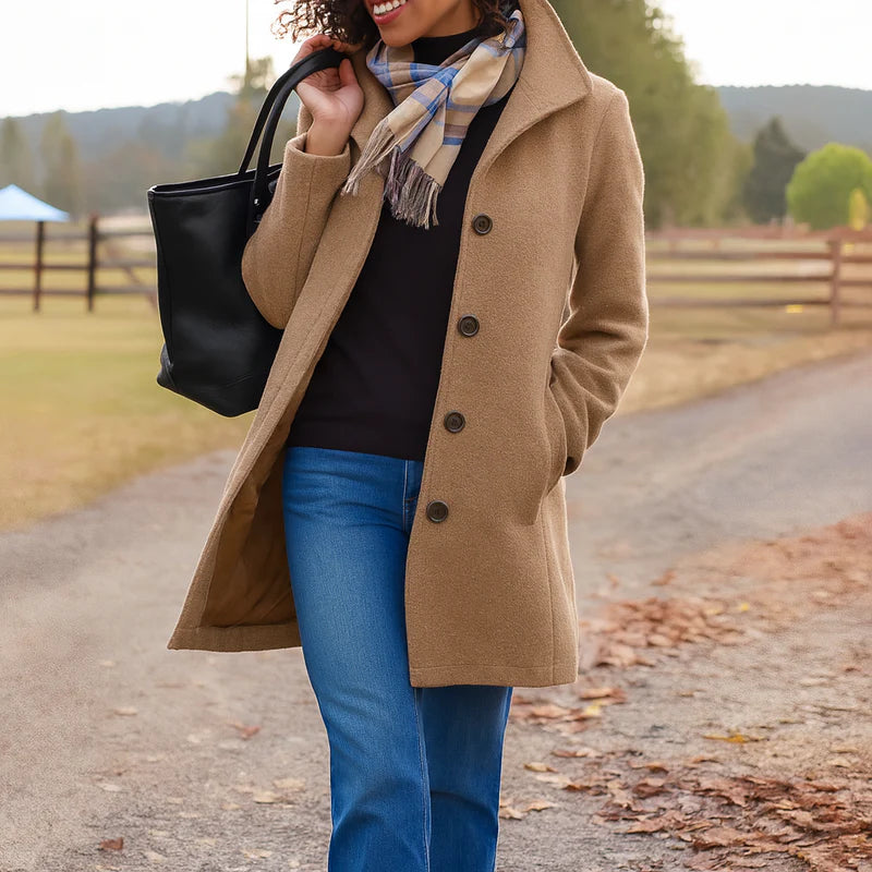 Elena | Manteau Classique à Boutons pour Femmes