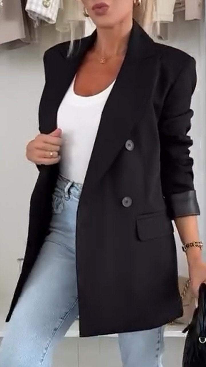 Blazer classique pour femmes en coupe longue