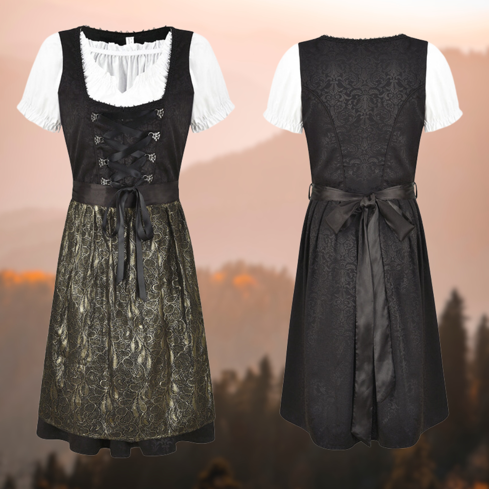 Robe Dirndl Midi Traditionnelle pour Femmes Oktoberfest