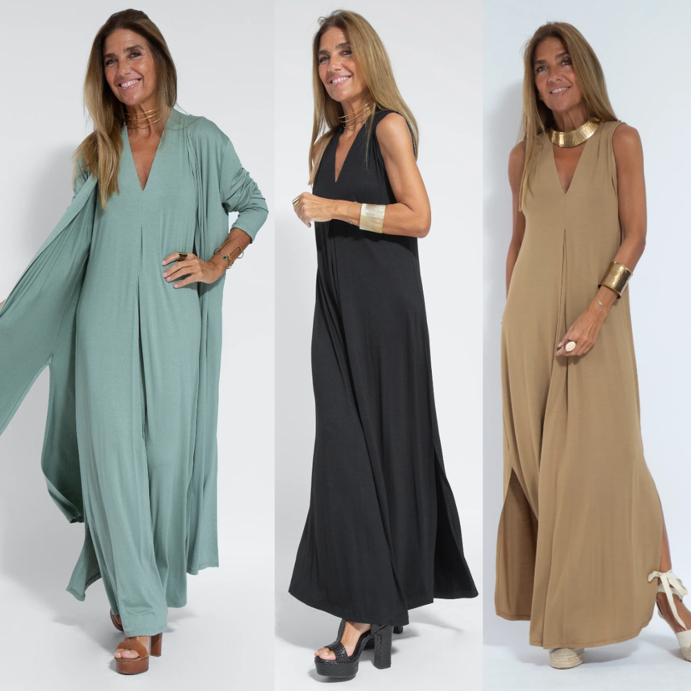 Kendall - Robe maxi unie pour l'été