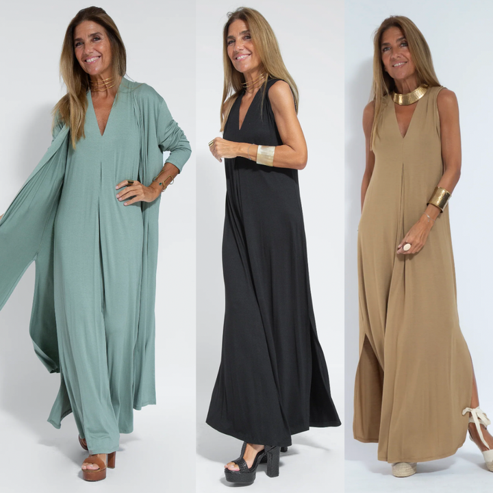 Kendall - Robe maxi unie pour l'été