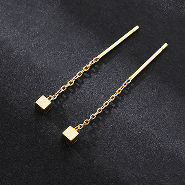 Boucles d'oreilles cubiques pendantes
