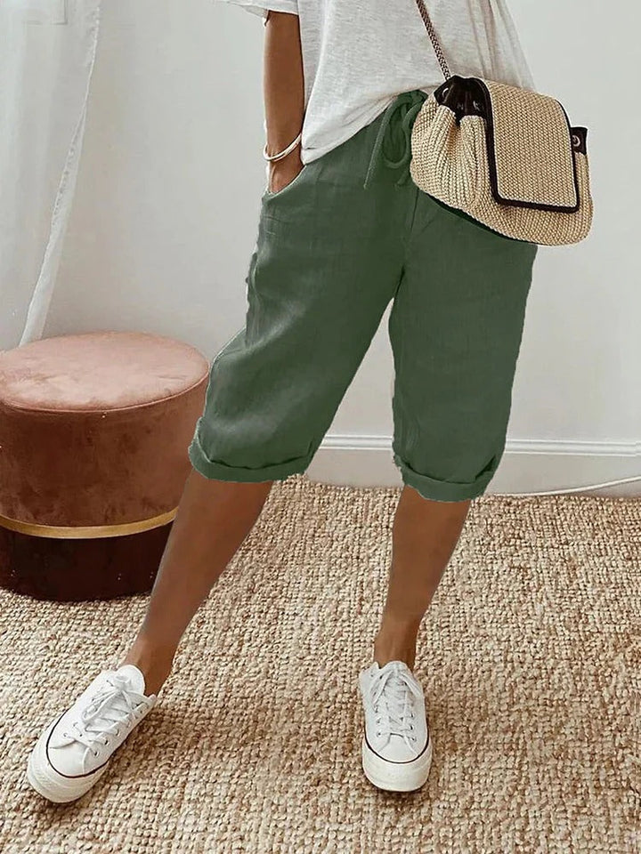 Shorts avec taille élastique et poches latérales pour femmes | Idéal pour l'été et un usage quotidien