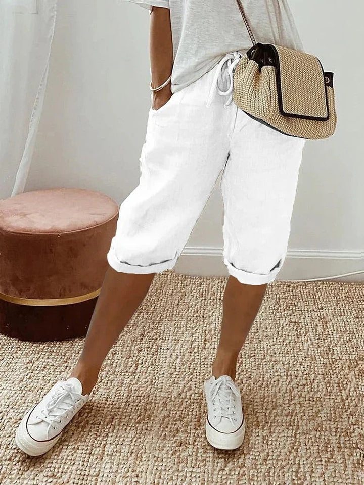 Shorts avec taille élastique et poches latérales pour femmes | Idéal pour l'été et un usage quotidien
