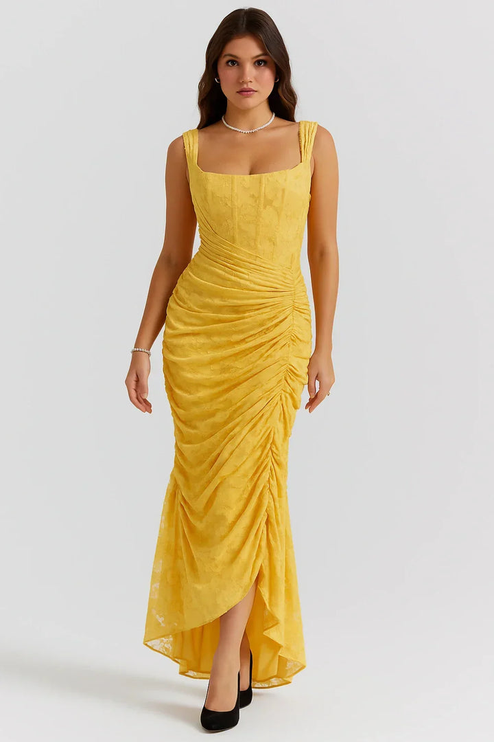 Annika | Robe Maxi Corset Femme Volants – Élégante Robe Maxi Corset 2026