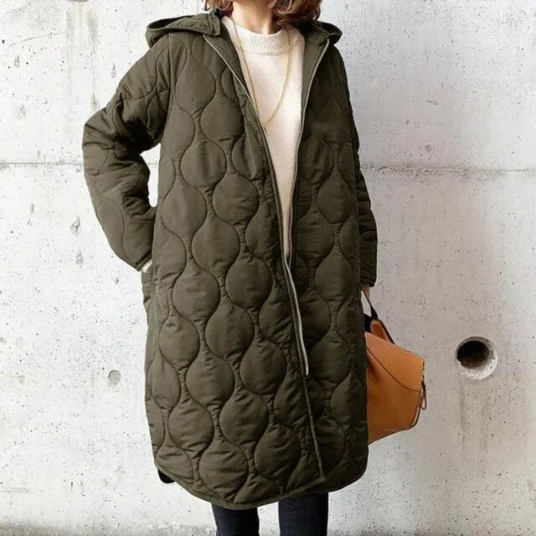 Veste matelassée à fermeture éclair en grande taille pour femmes