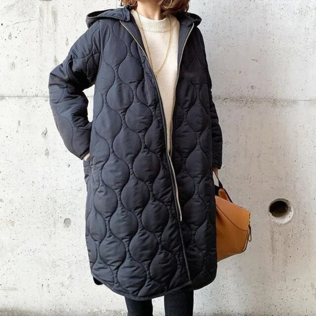 Veste matelassée à fermeture éclair en grande taille pour femmes