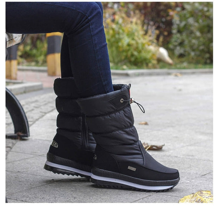Bottes d'hiver douillettes pour femmes avec semelle supérieure déperlant – chaudes pour les jours d'hiver