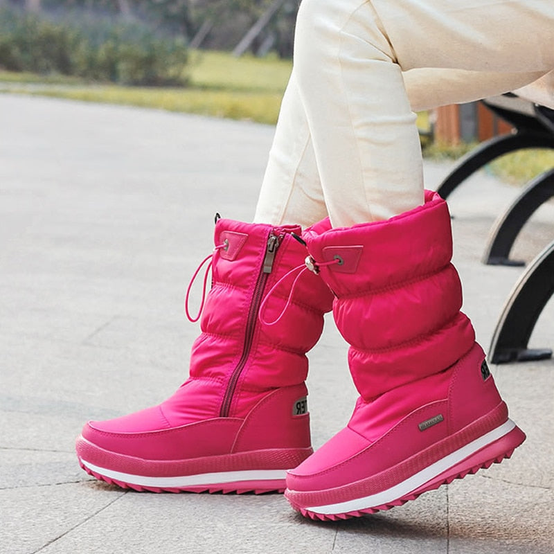Bottes d'hiver douillettes pour femmes avec semelle supérieure déperlant – chaudes pour les jours d'hiver
