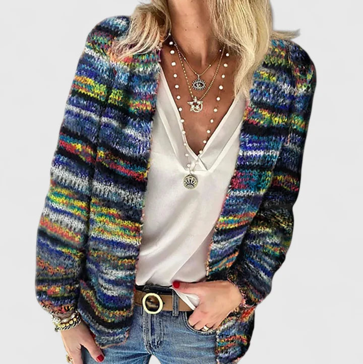Manuela | Pull cardigan multicolore confortable pour femmes