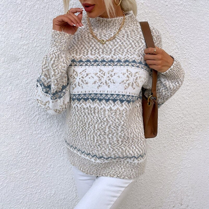 KARENE - Pull en tricot pour femmes – Pull d'hiver chaud avec motif norvégien