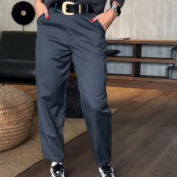 Pantalon de Costume Rayé pour Femmes - Élégant & Moderne