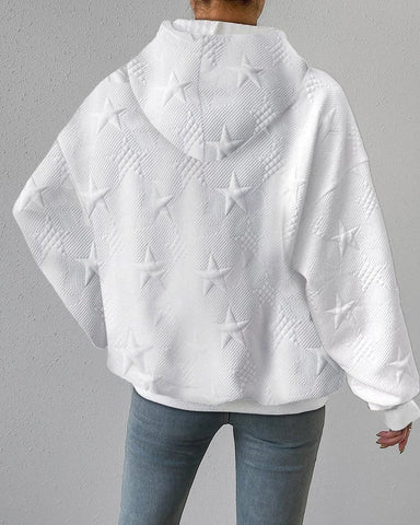 Pull à capuche en tricot blanc pour femmes | Manches longues