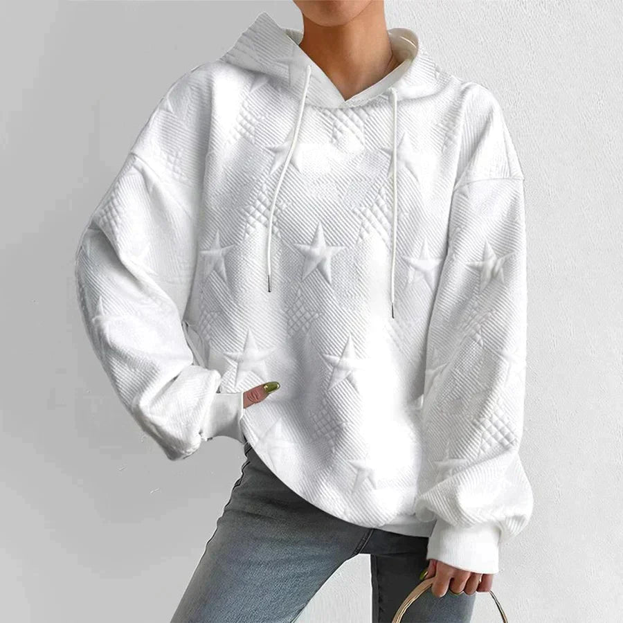 Pull à capuche en tricot blanc pour femmes | Manches longues