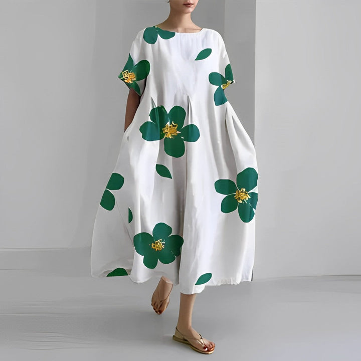 Daisy - Robe maxi rétro inspirée avec des volants élégants