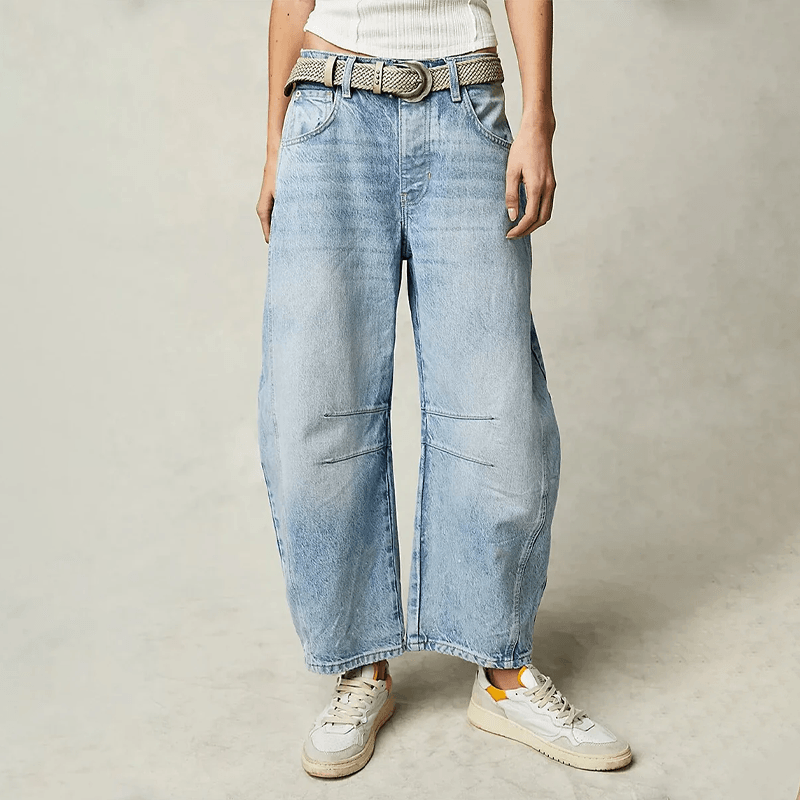 Jeans Croppés Taille Haute Femme