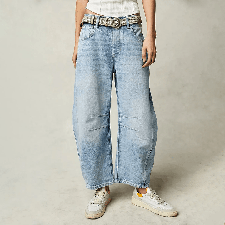 Jeans Croppés Taille Haute Femme