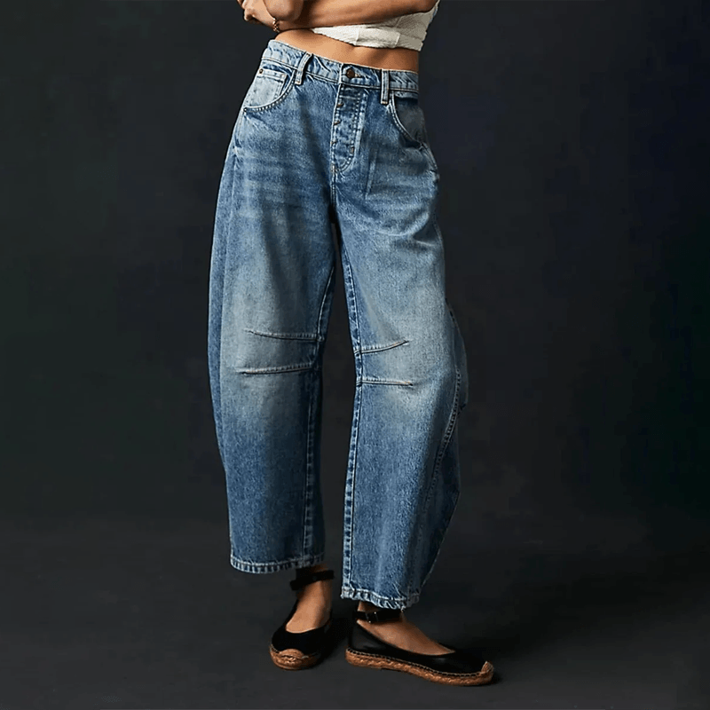 Jeans Croppés Taille Haute Femme