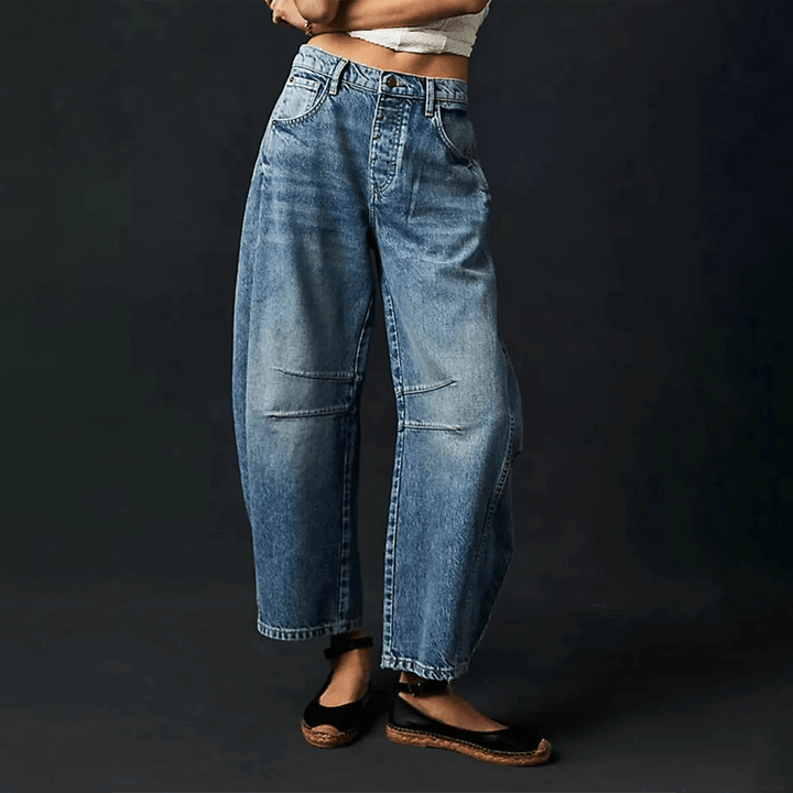 Jeans Croppés Taille Haute Femme