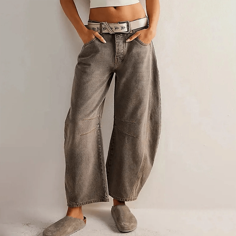 Jeans Croppés Taille Haute Femme