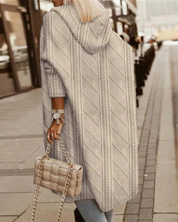 Veste en Tricot Longue Femme avec Capuche, Cardigan Oversize pour Automne & Hiver, Tricot Épais, Confortable, Tendance