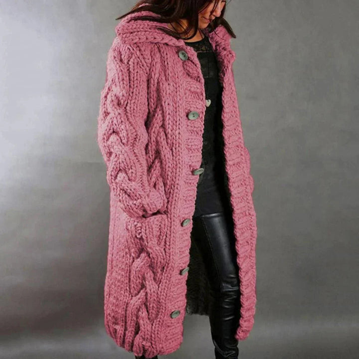 Veste en tricot longue pour femmes – Cardigan élégant pour l'hiver, chaud et polyvalent, idéal pour le bureau et les loisirs