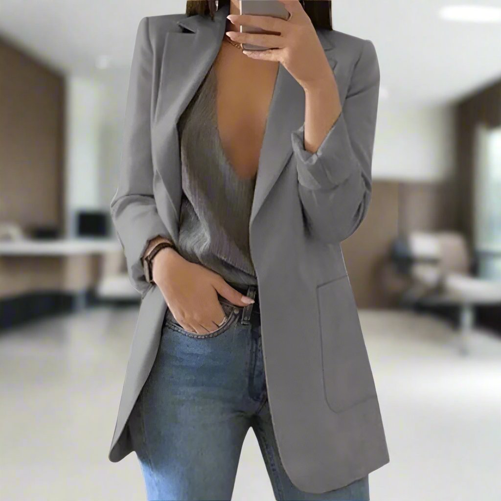 Blazer ouvert pour femmes, élégant et minimaliste