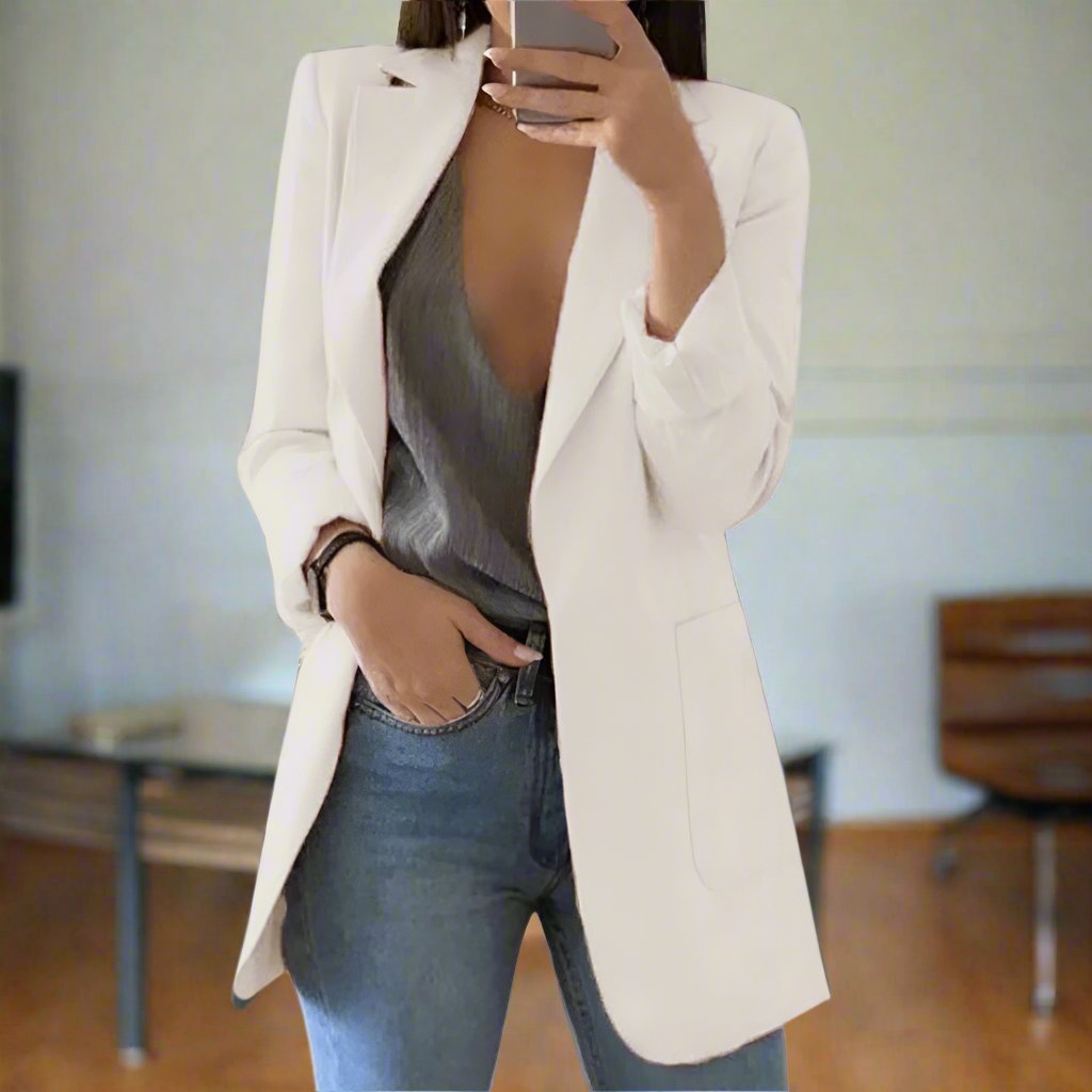 Blazer ouvert pour femmes, élégant et minimaliste