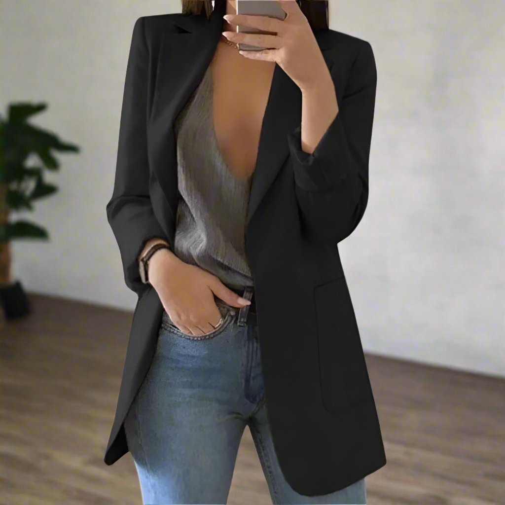 Blazer ouvert pour femmes, élégant et minimaliste