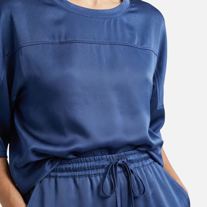 Anika | Ensemble Satin Léger Femme Chemisier Court Ample Pantalon – Ensemble Pyjama Satin Élégant