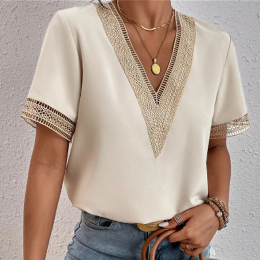 T-shirt pour femmes avec décolleté en V – coupe régulière et style polyvalent