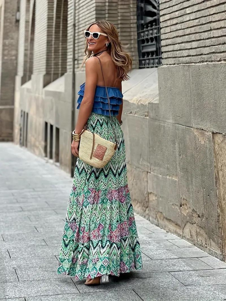 Jupe maxi imprimée élégante pour femmes