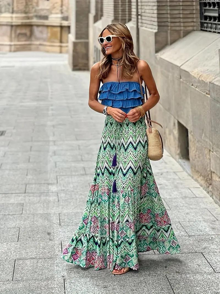 Jupe maxi imprimée élégante pour femmes