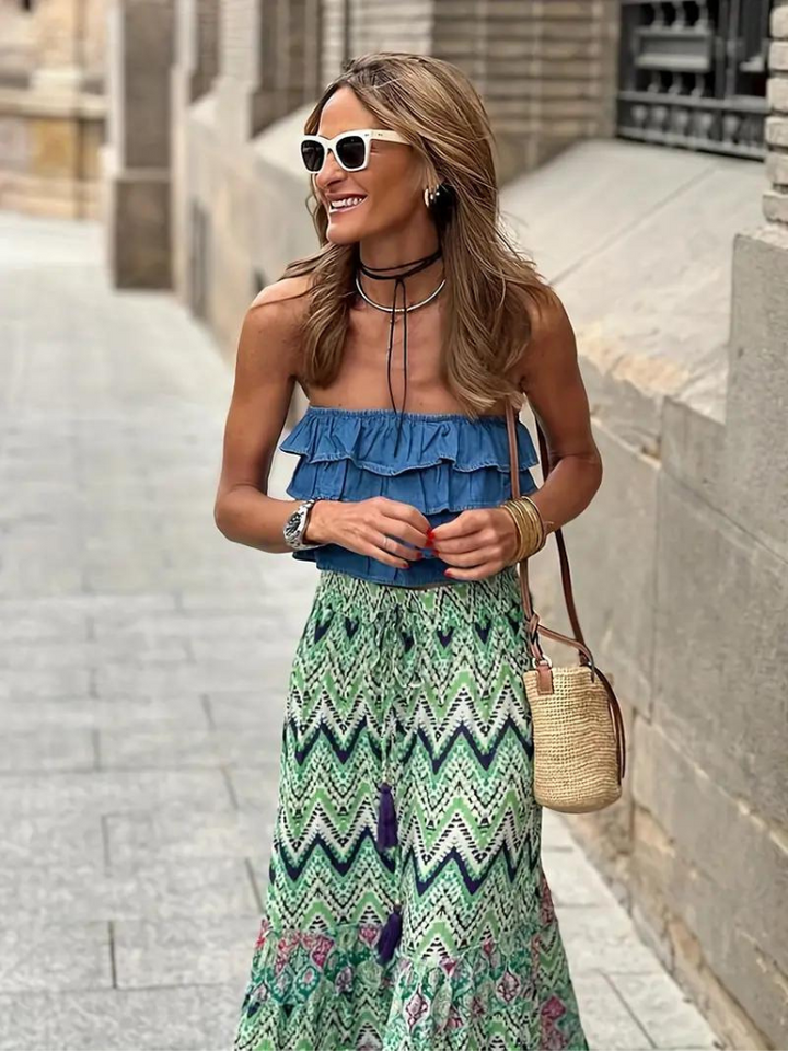 Jupe maxi imprimée élégante pour femmes