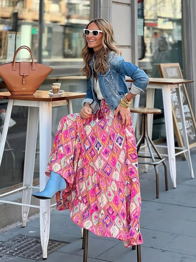 Jupe maxi imprimée élégante pour femmes